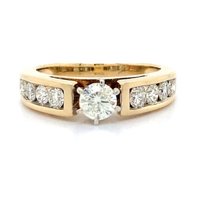 Estate 0.86cttw Channel Set Engagement Ring