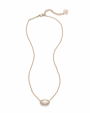Elisa Gold Plated Necklace in White Kyocera Opal by Kendra Scott