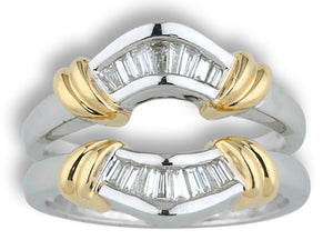 14K White & Yellow Gold 0.33cttw VS HI Diamond Ring Guard