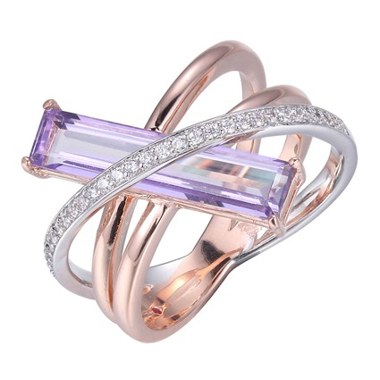 Rose Gold Plated Mystic Quartz Ring by ELLE