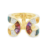 14K Yellow Gold Multi Gemstone & Diamond Ring by Bellarri