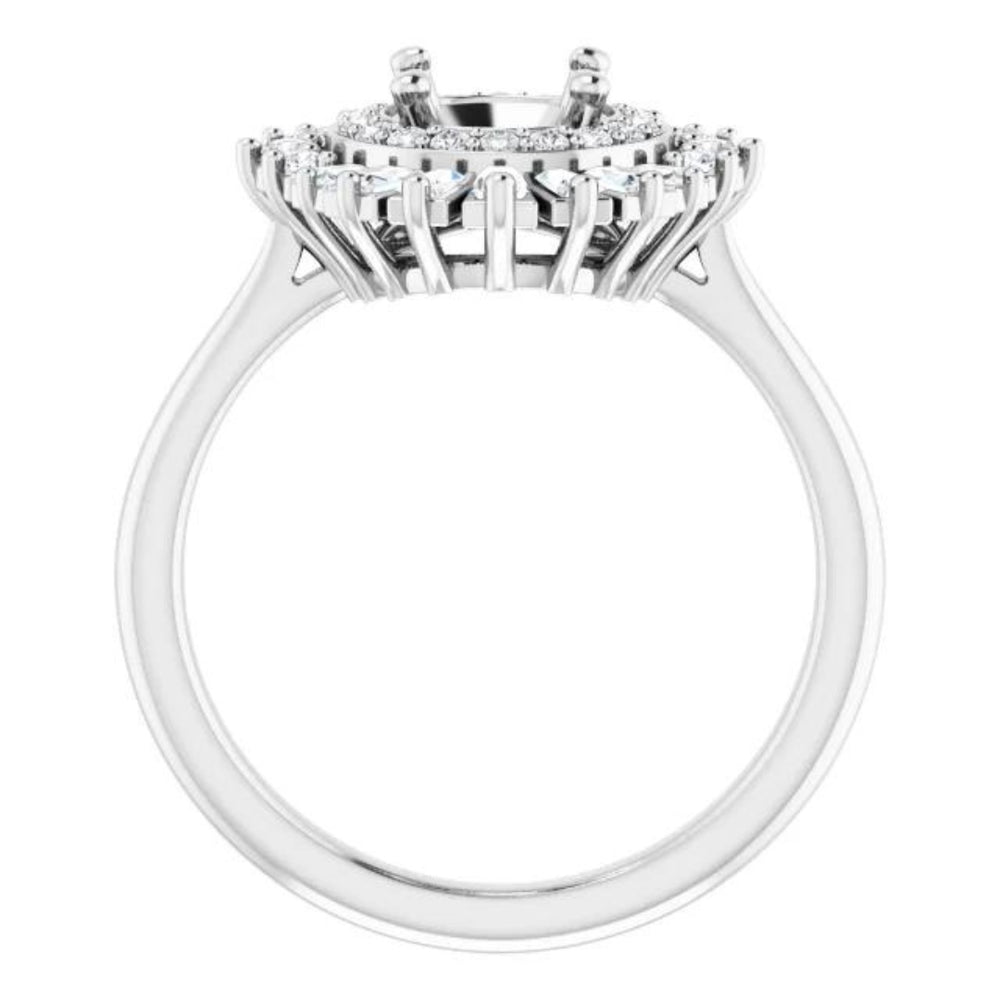 Vintage Style Diamond Semi-Mount Engagement Ring