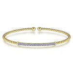 14K Yellow Gold 0.32cttw Diamond Bar Split Cuff Bracelet by Gabriel