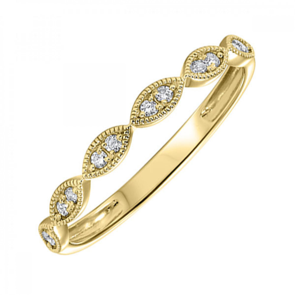 14K Yellow Gold 0.10cttw Diamond Stackable Ring