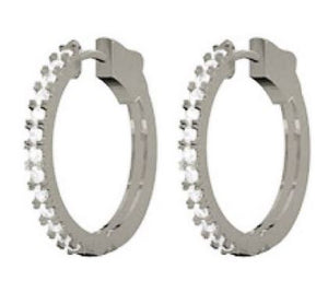 14K White Gold 0.25cttw SI H-I Diamond Hoop Earrings