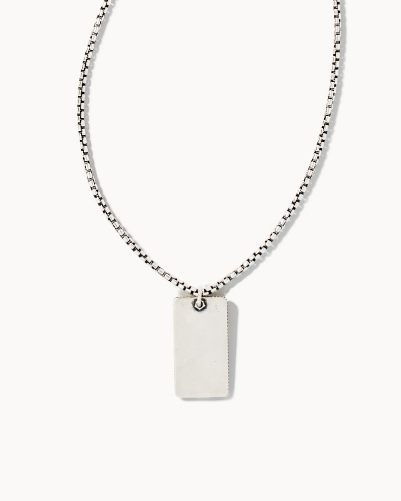 Dog Tag Necklace in Oxidized Sterling Silver by Scott's Brothers