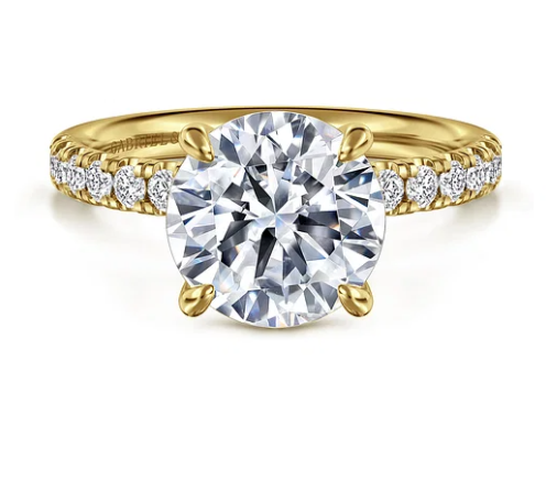 14K Yellow Gold 0.35cttw SI2 G-H Diamond Semi-Mount Engagement Ring by Gabriel