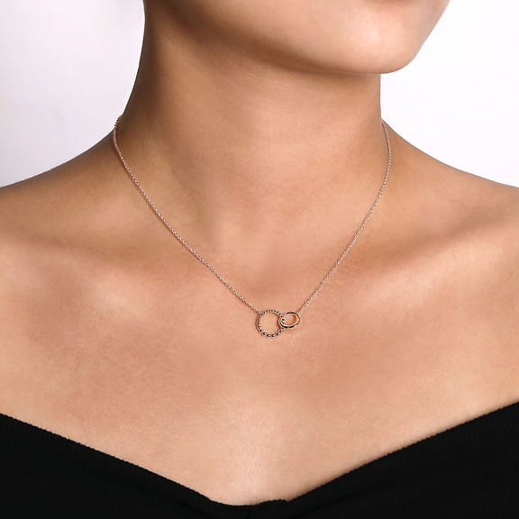 Sterling Silver Bujukan Double Circle Necklace