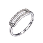 Sterling Silver Ring with CZ & Rhodium Finish Sz 7 by Charles Garnier