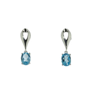 Sterling Silver Swiss Blue Topaz Earrings