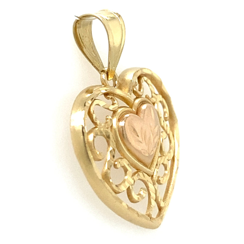 Estate Fancy Heart Pendant