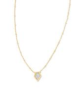 Framed Tessa Yellow Gold Plated Satellite Pendant Necklace with Luster Light Blue Opal by Kendra Scott