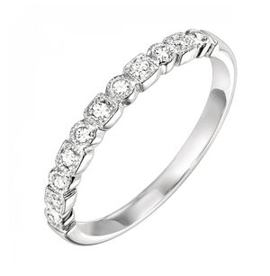 14K White Gold 0.12cttw Diamond Stackable Band