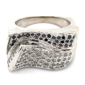 Estate Black & White Diamond Ring