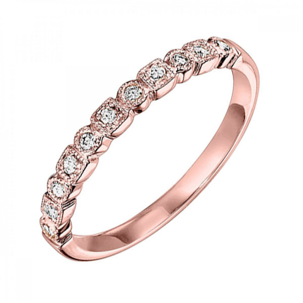 Stackable Diamond Wedding Band in Rose Gold