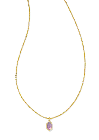Hallie Gold Plated Purple Watercolor Illusion Short Pendant Necklace by Kendra Scott
