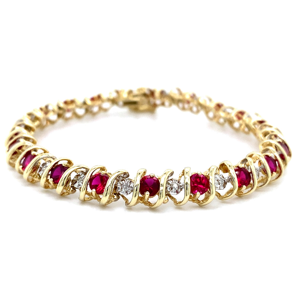 Estate Synthetic Ruby Bracelet