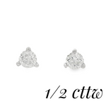 14K White Gold 0.50cttw H-I SI Diamond Stud Earrings