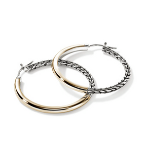 JH Essentials 14K Gold & Silver 30mm Hoop Earrings