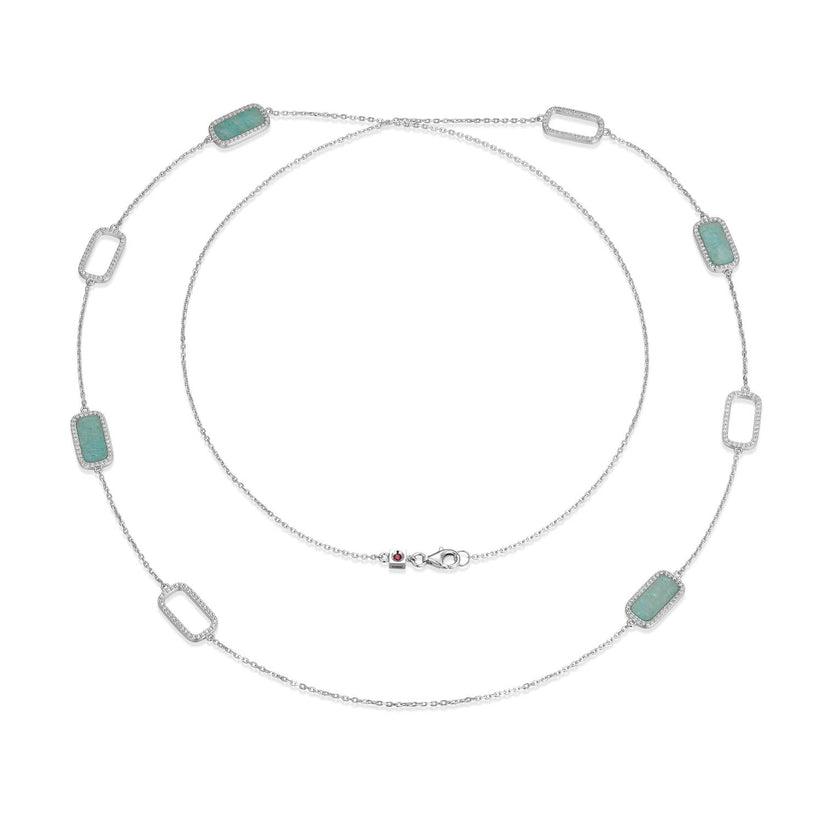 Sterling Silver Necklace with Cubic Zirconia Accsents