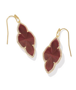 Abbie Gold Plated Cranberry Illusion Pave Frame Drop Earrings by Kendra Scott