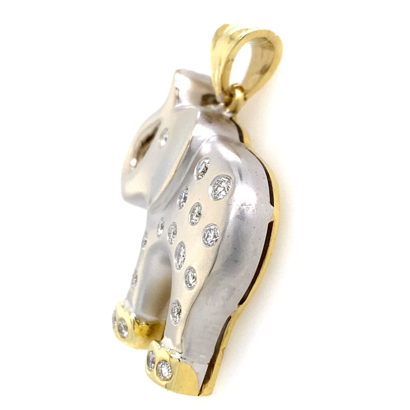 Estate Two-Tone Elephant Pendant