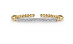 14K Yellow Gold 0.75cttw SI2 Diamond Pave Bar Bujukan Split Bangle by Gabriel