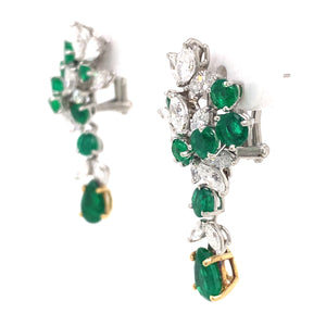 Estate Emerald & Diamond Earrings