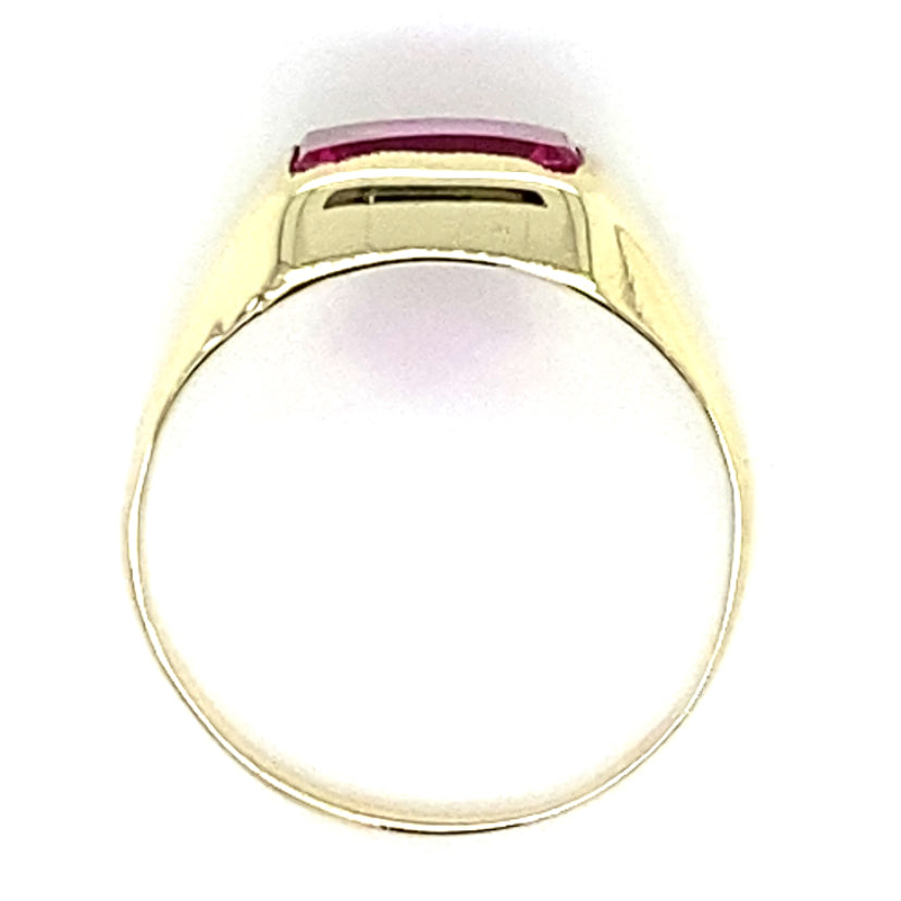 Estate Simulated Ruby Signet Ring