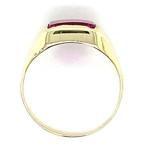 Estate Simulated Ruby Signet Ring