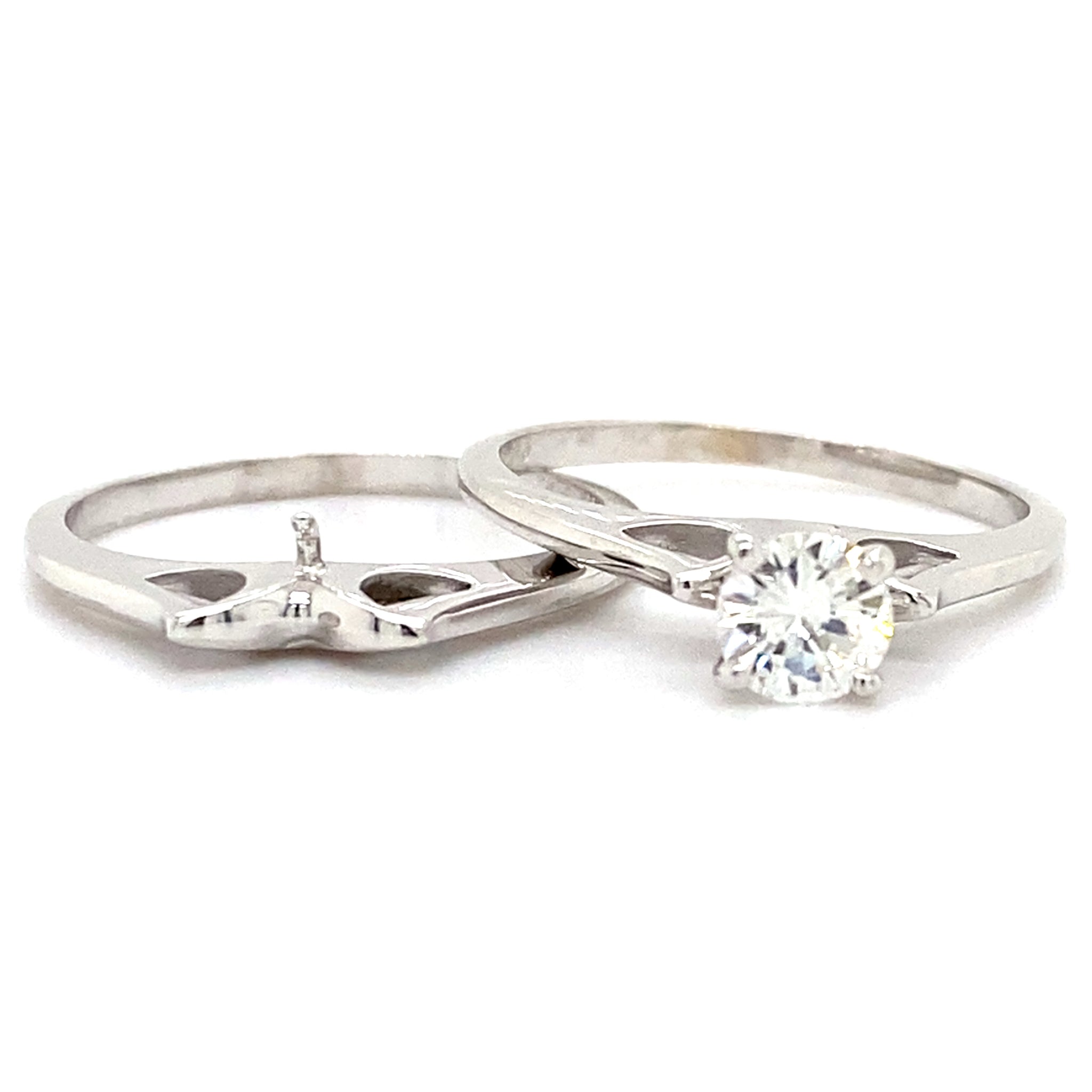 Estate 0.40ct Solitaire Wedding Set
