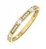 14K Yellow Gold 0.17cttw Diamond Stackable Band