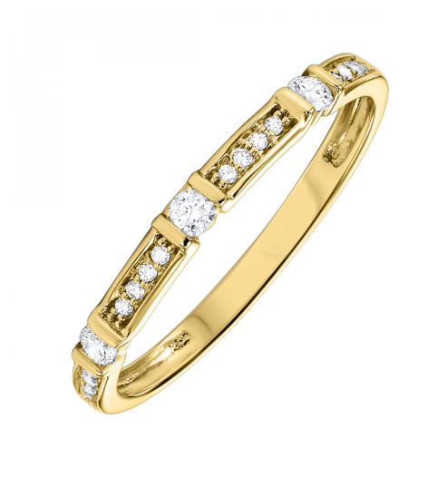 14K Yellow Gold 0.17cttw Diamond Stackable Band