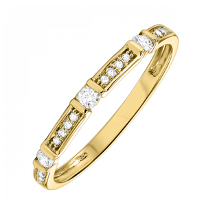 14K Yellow Gold 0.17cttw Diamond Stackable Band