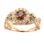 14K Strawberry Gold 1.30cttw Chocolate & Nude Diamond Ring by LeVian