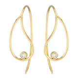 14K Yellow Gold 0.06cttw Diamond Tear Drop Earrings