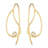 14K Yellow Gold 0.06cttw Diamond Tear Drop Earrings