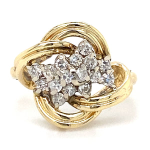 Estate Diamond Waterfall Ring