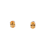 14K White Gold Citrine Stud Earrings