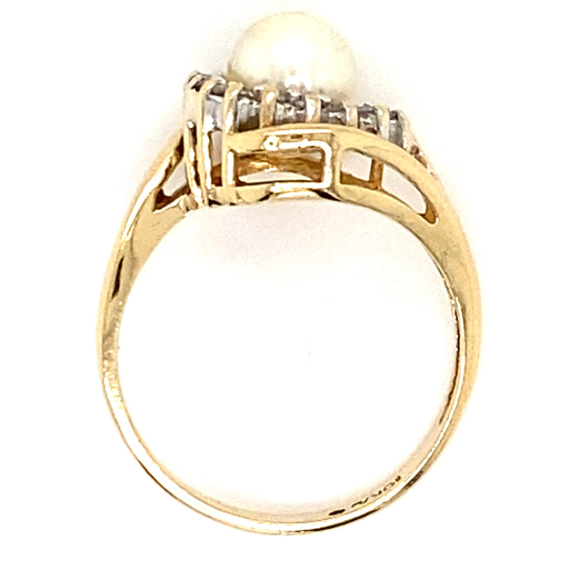 Estate Pearl Bypass Ring