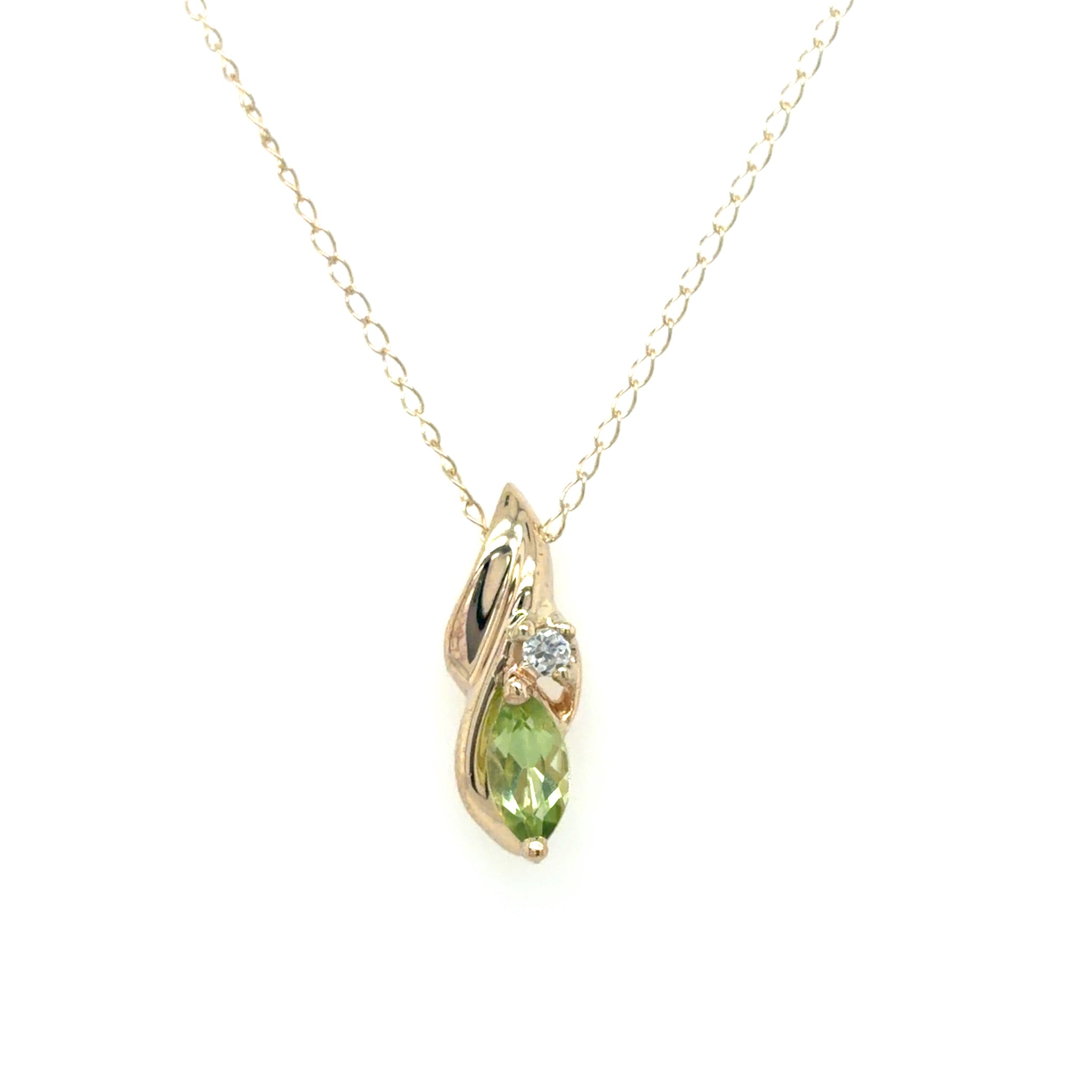 Estate Peridot & White Sapphire Necklace