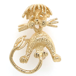 Estate Whimsical Lion Brooch