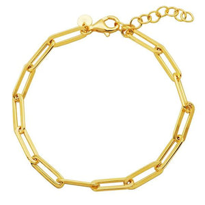 Gold Paperclip Bracelet by Charles Garner