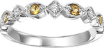 10K White Gold Citrine & Diamond Band