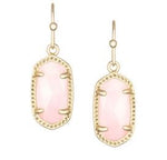 Lee Gold Plated Earring in Rose Quartz by Kendra Scott