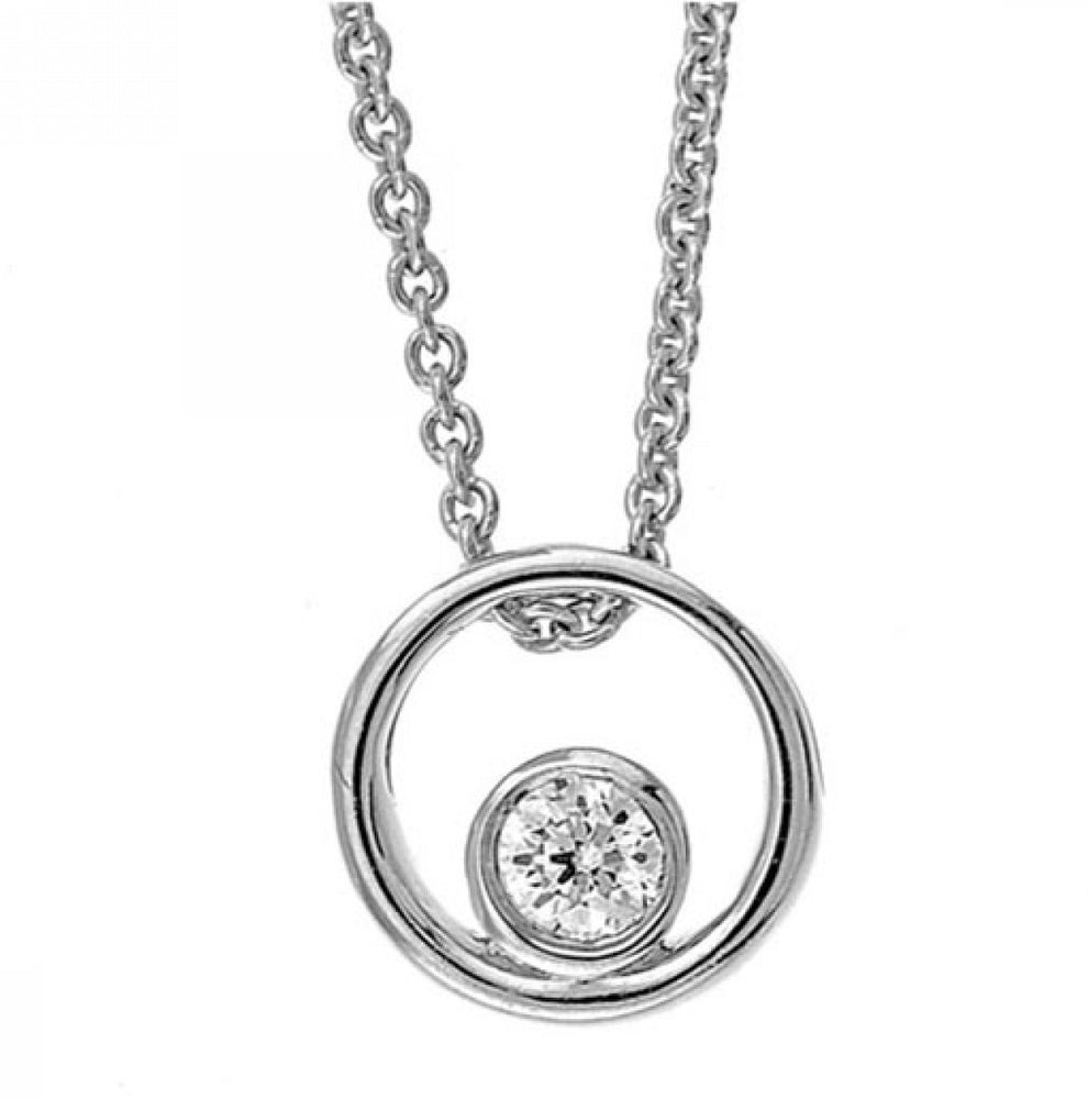 Sterling Silver 0.10ct I1 Diamond Circle Necklace