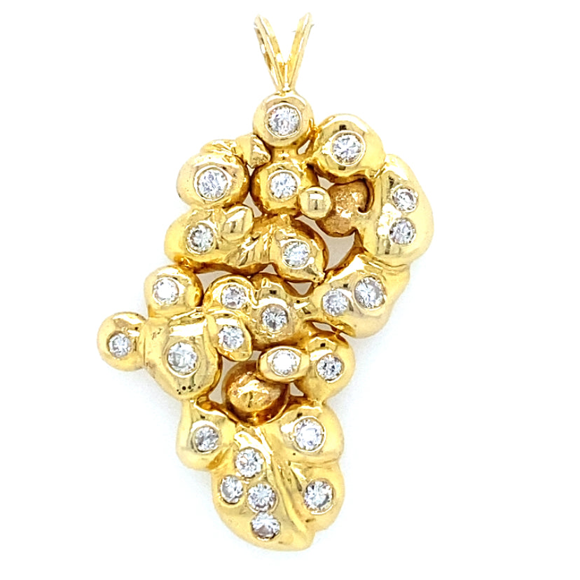 
            
                Load image into Gallery viewer, Estate 1.35cttw Diamond Nugget Pendant
            
        