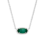 Elisa Silver Plated Emerald Cats Eye Necklace, by Kendra Scott