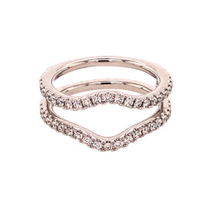 14K White Gold 0.55cttw VS2 G Curved Insert Diamond Band by DFU