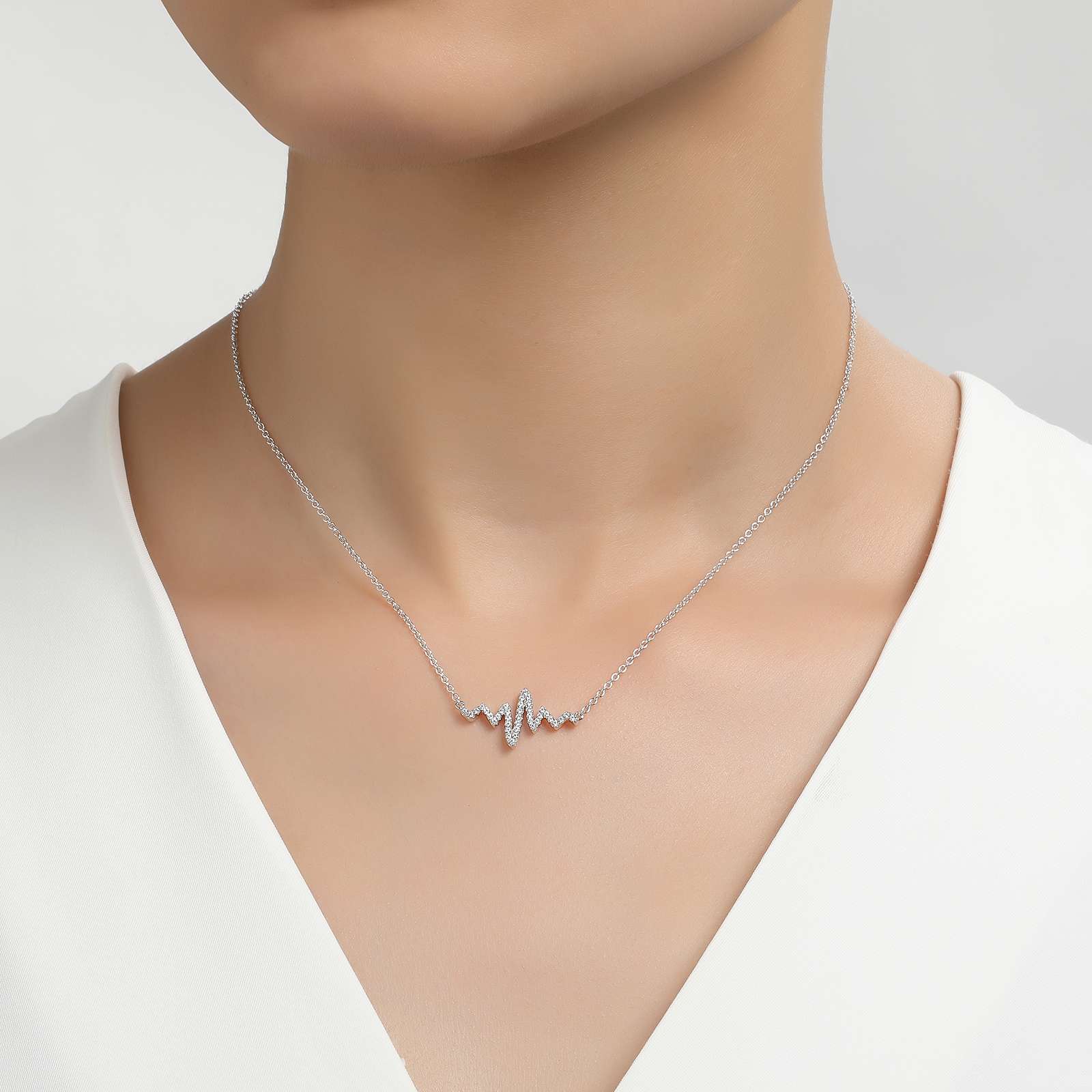 Sterling Silver Heartbeat Necklace by Lafonn